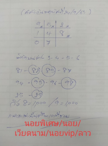 หวยลาว 24/9/63 ชุดที่ 5