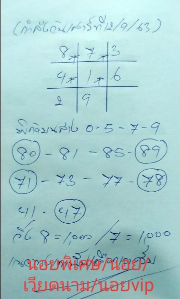 หวยฮานอย 12/9/63 ชุดที่ 3