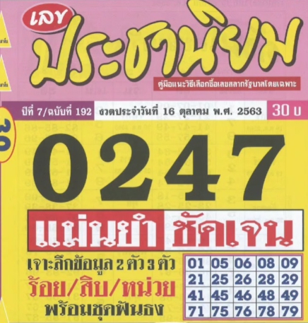 หวยประชานิยม 16/10/63