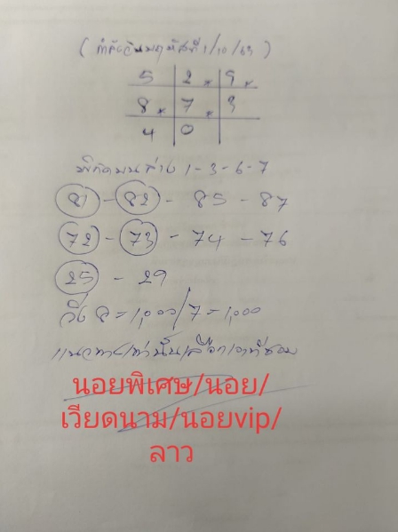 หวยลาว 1/10/63 ชุดที่ 5