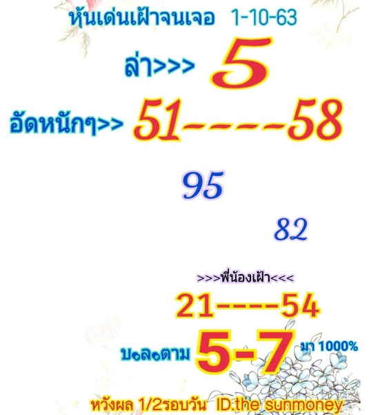 หวยหุ้น 1/10/63 ชุดที่ 4