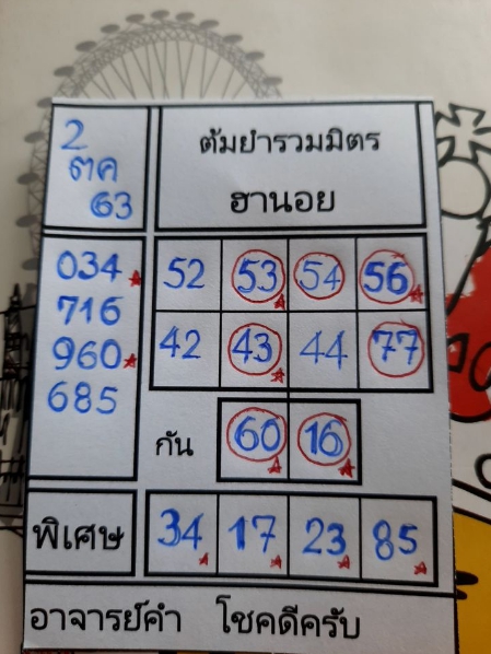 หวยฮานอย 2/10/63 ชุดที่ 13