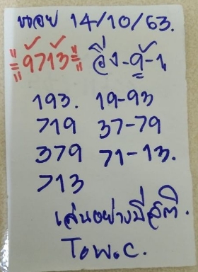 หวยฮานอย 14/10/63 ชุดที่ 11