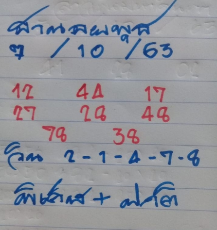 หวยฮานอย 7/10/63 ชุดที่ 2