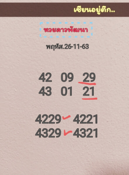 หวยลาว 26/11/63 ชุดที่ 1