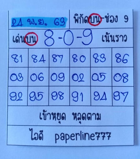 หวยหุ้น 24/11/63 ชุดที่ 9