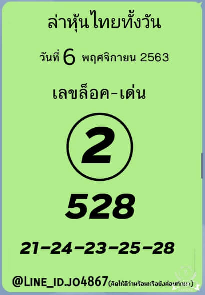 หวยหุ้น 6/11/63 ชุดที่ 6