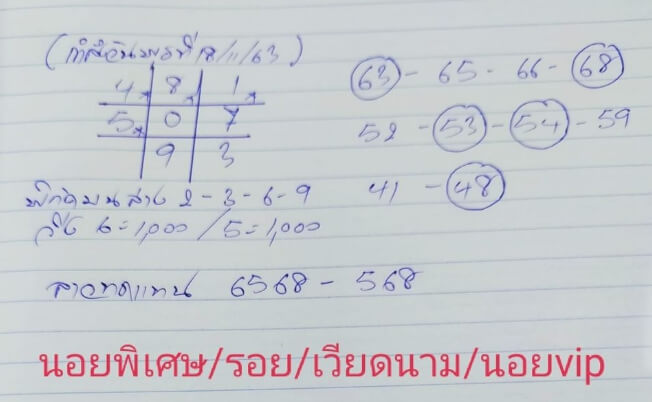 หวยฮานอย 18/11/63 ชุดที่ 6