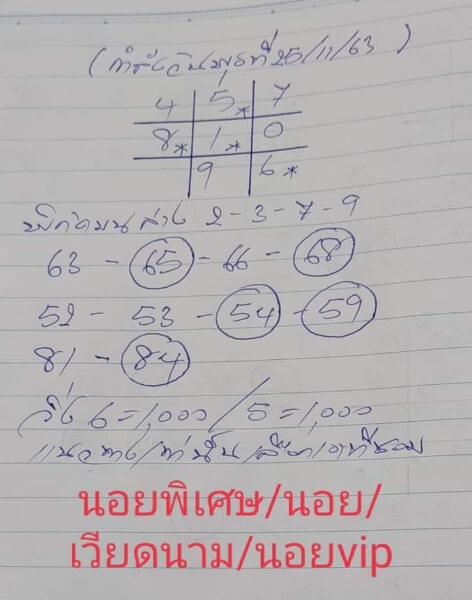 หวยฮานอย 25/11/63 ชุดที่ 8