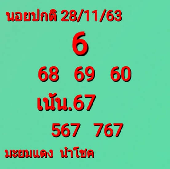 หวยฮานอย 28/11/63 ชุดที่ 6