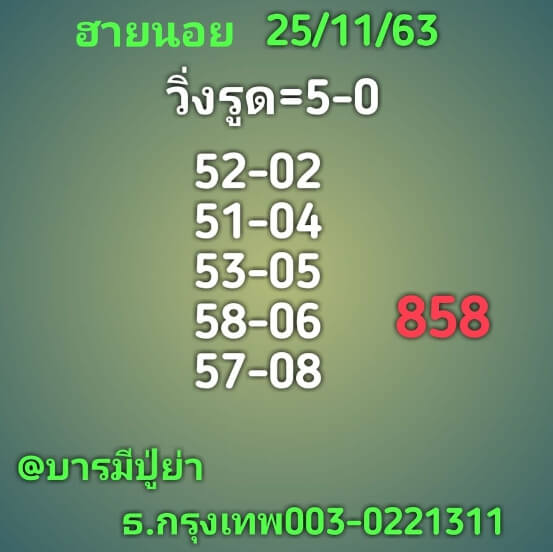 หวยฮานอย 25/11/63 ชุดที่ 9