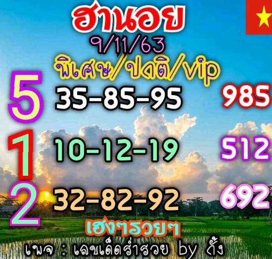 หวยฮานอย 9/11/63 ชุดที่ 8