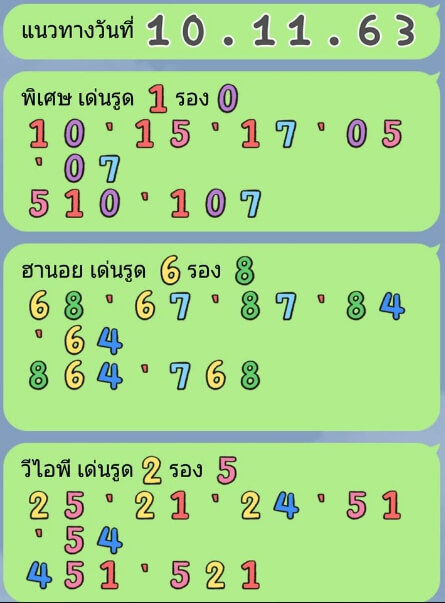 หวยฮานอย 10/11/63 ชุดที่ 10