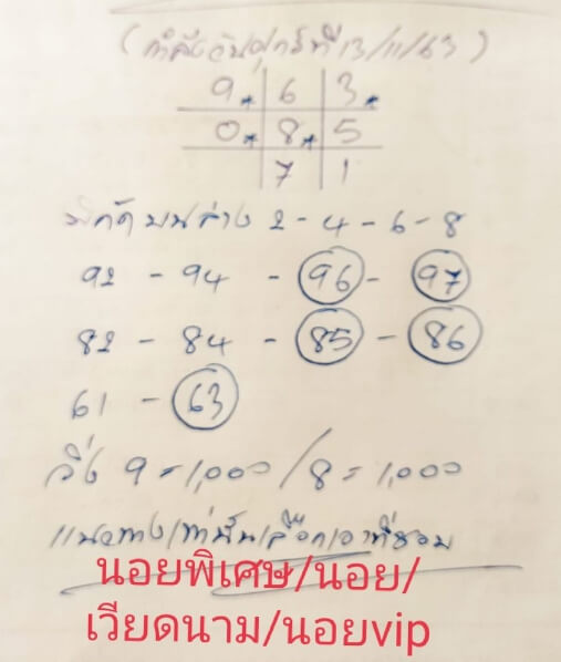 หวยฮานอย 13/11/63 ชุดที่ 9