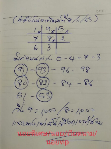 หวยฮานอย 8/11/63 ชุดที่ 10