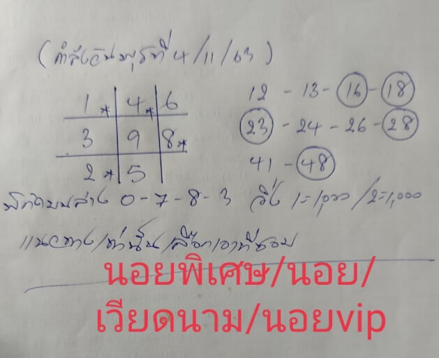 หวยฮานอย 4/11/63 ชุดที่ 7