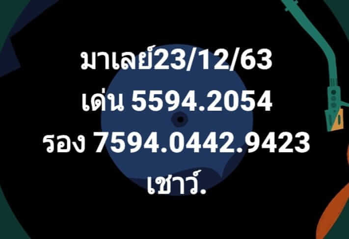 หวยมาเลย์ 23/12/63 ชุดที่ 10