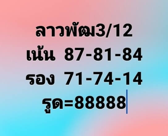 หวยลาว 3/12/63 ชุดที่ 8