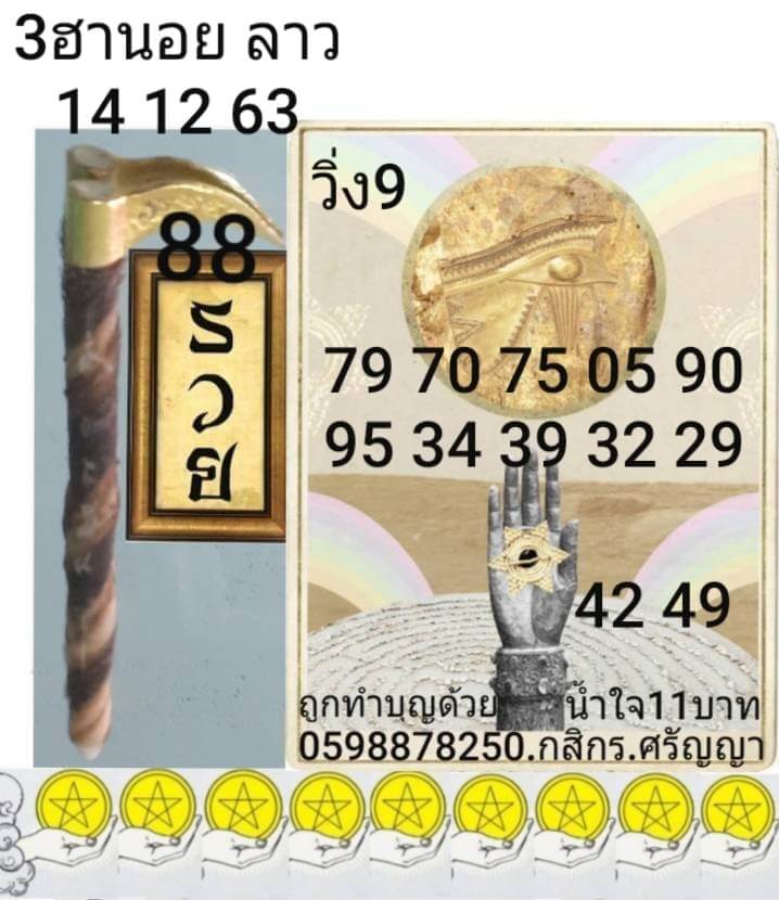 หวยลาว 14/12/63 ชุดที่ 1