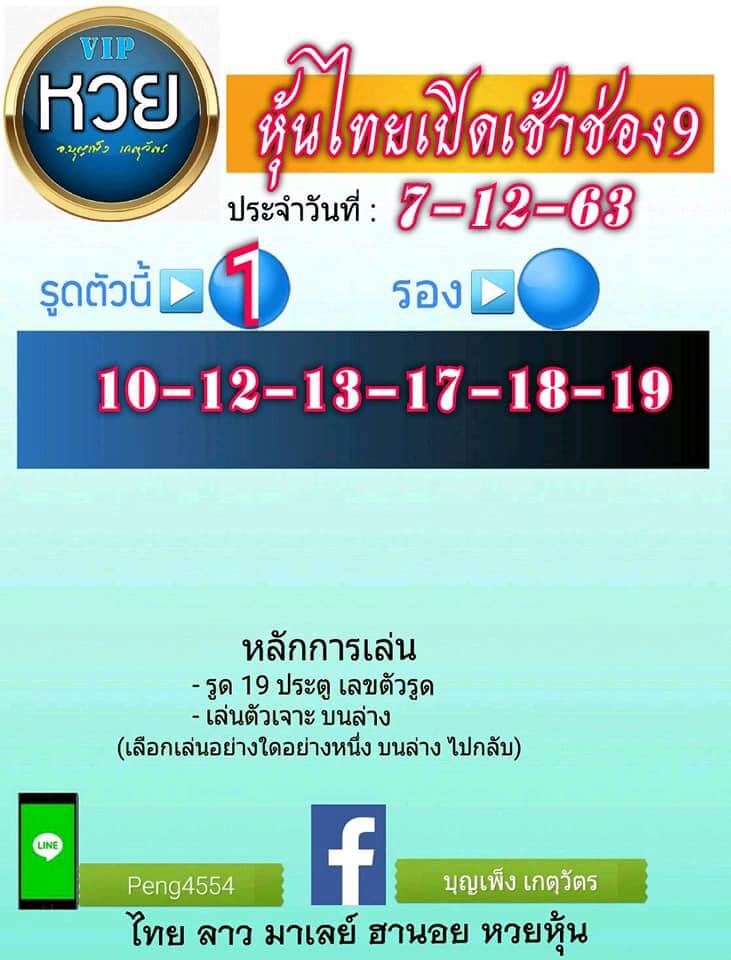 หวยหุ้น 7/12/63 ชุดที่ 3