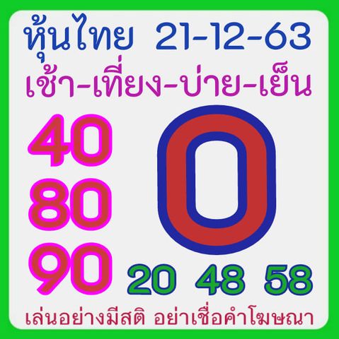 หวยหุ้น 21/12/63 ชุดที่ 1