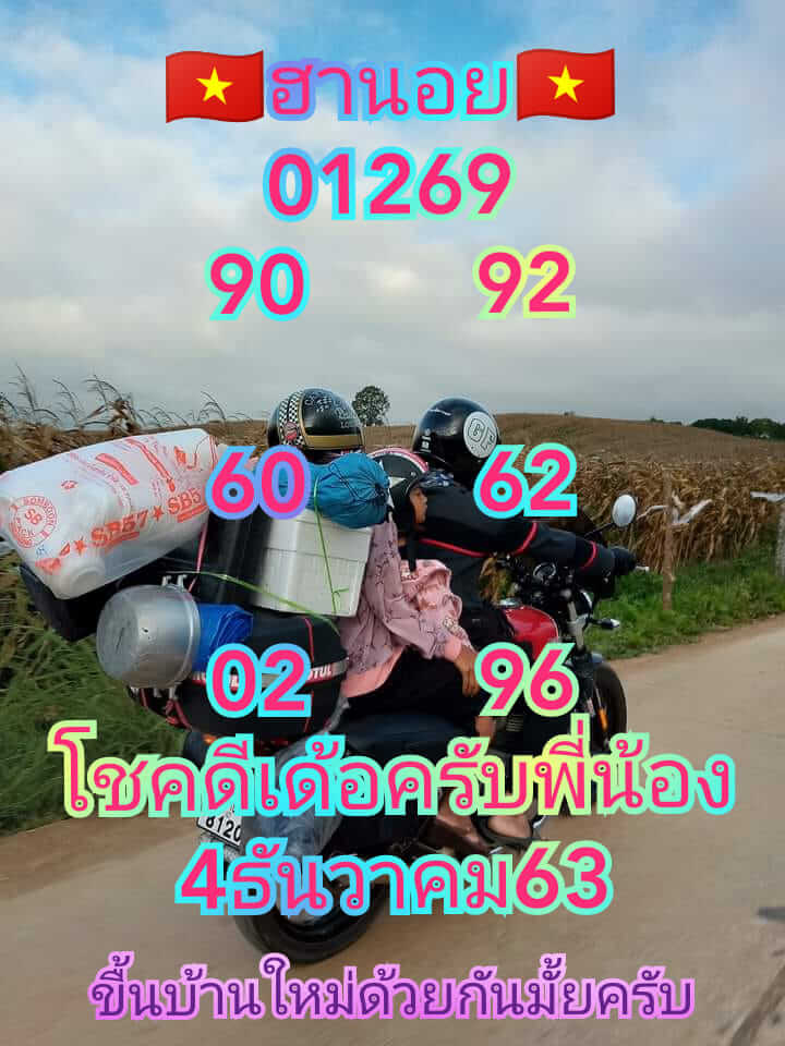 หวยฮานอย 4/12/63 ชุดที่ 1