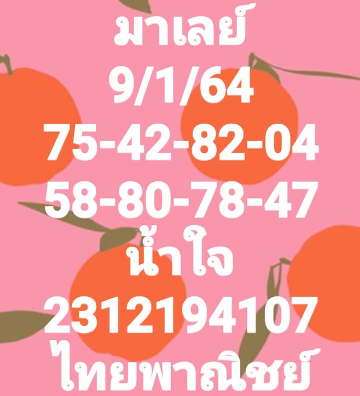 หวยมาเลย์ 9/1/64 ชุดที่ 10