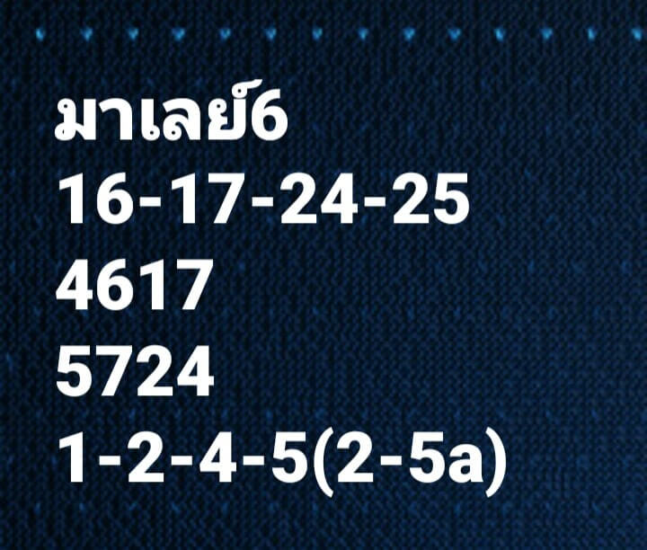 หวยมาเลย์ 6/1/64 ชุดที่ 9