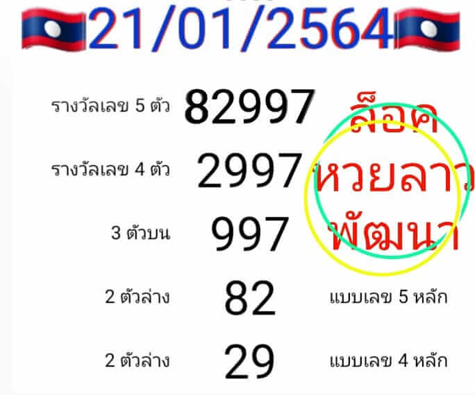 หวยลาว 21/1/64 ชุดที่ 9