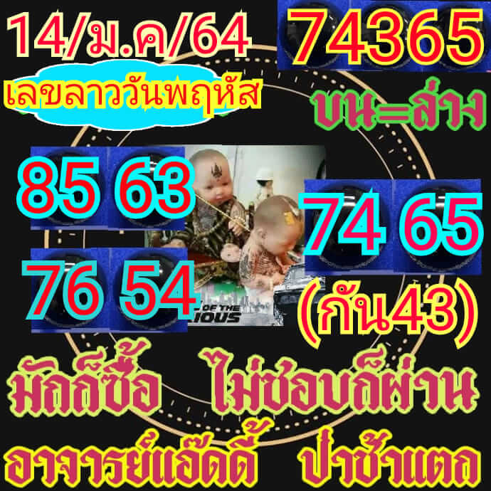 หวยลาว 14/1/64 ชุดที่ 5