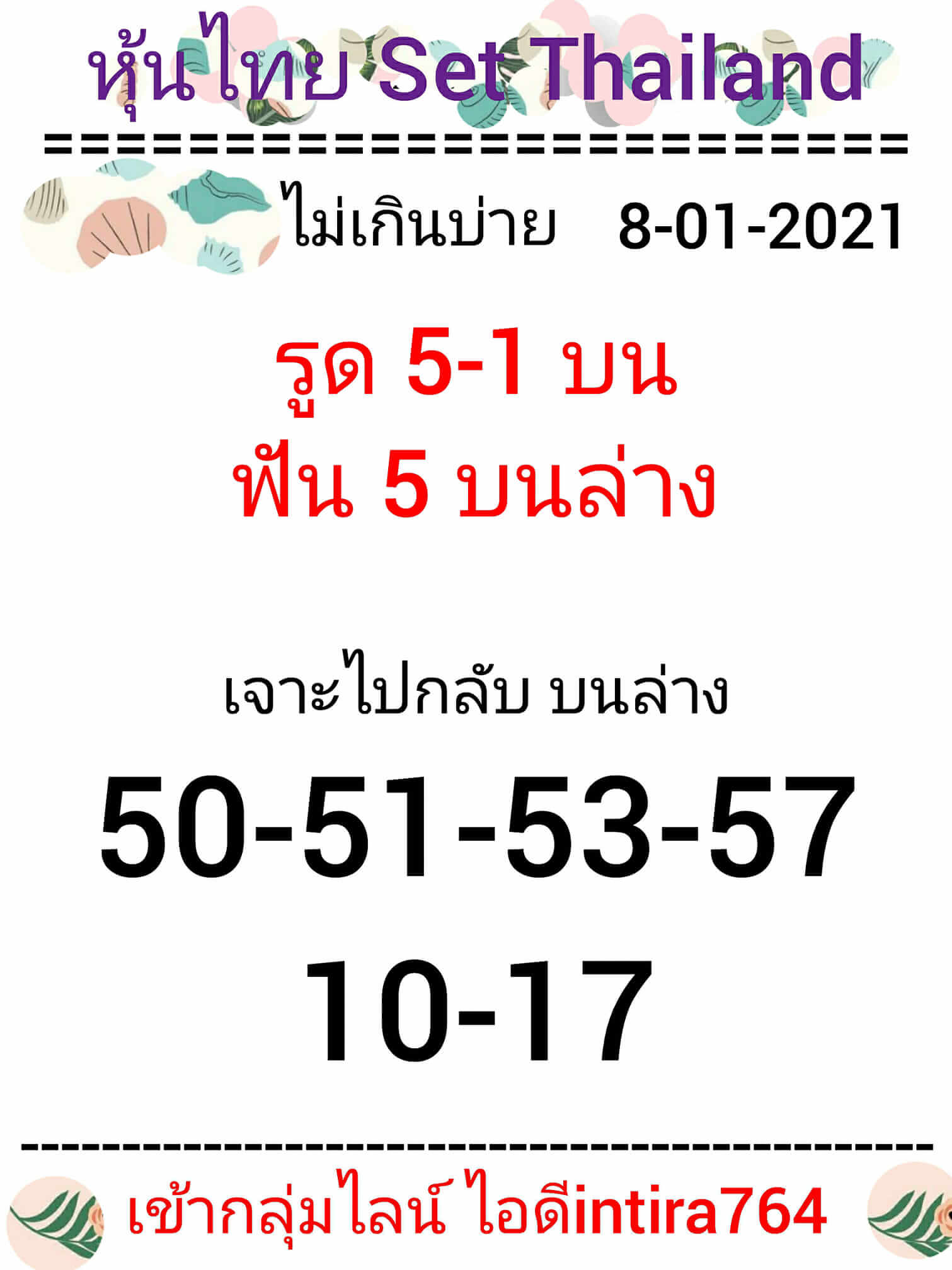 หวยหุ้น 8/1/64 ชุดที่ 1