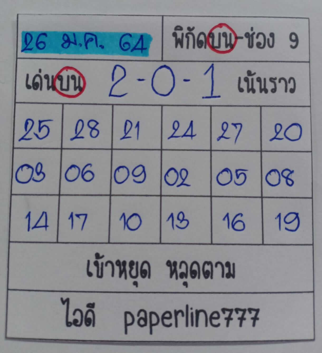 หวยหุ้น 26/1/64 ชุดที่ 1