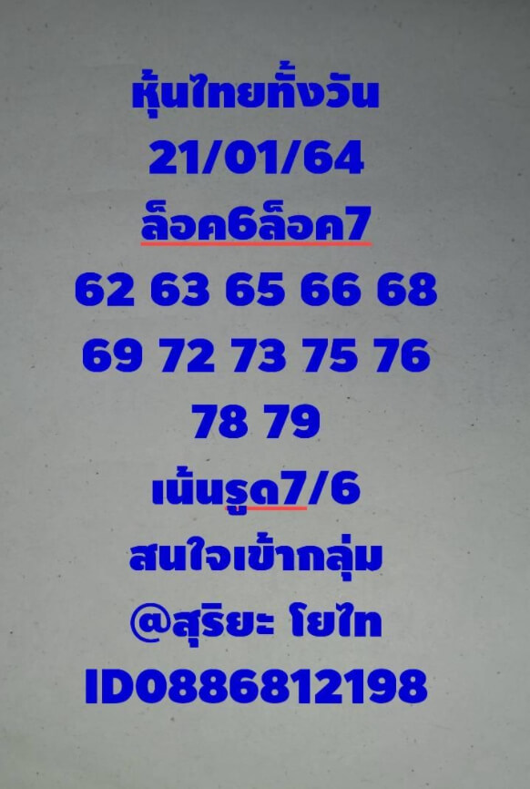 หวยหุ้น 21/1/64 ชุดที่ 3