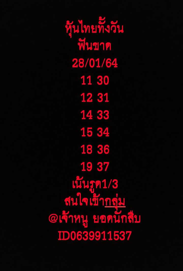 หวยหุ้น 28/1/64 ชุดที่ 6