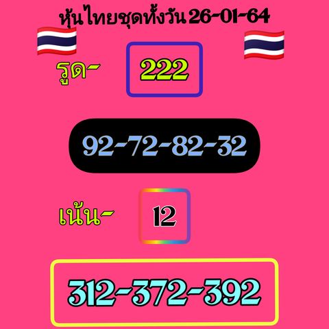 หวยหุ้น 26/1/64 ชุดที่ 2