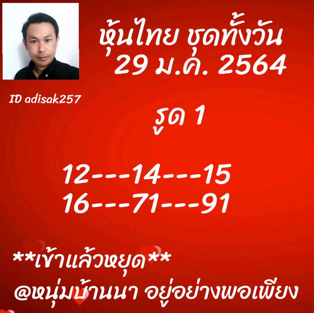 หวยหุ้น 29/1/64 ชุดที่ 7