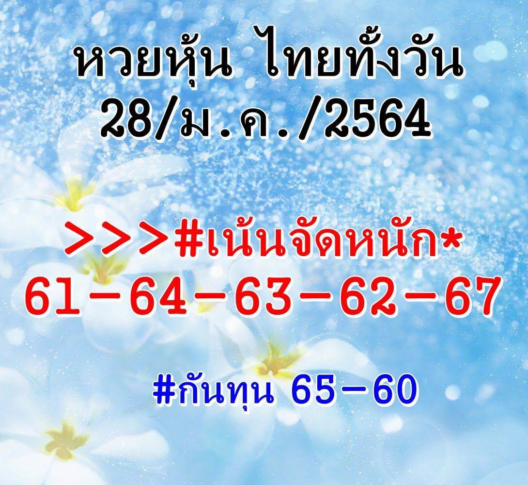 หวยหุ้น 28/1/64 ชุดที่ 8