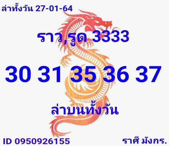 หวยหุ้น 27/1/64 ชุดที่ 3