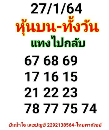 หวยหุ้น 27/1/64 ชุดที่ 4