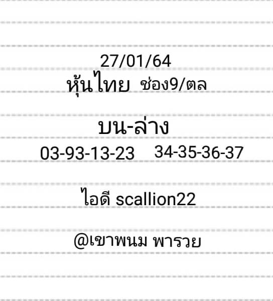 หวยหุ้น 27/1/64 ชุดที่ 5