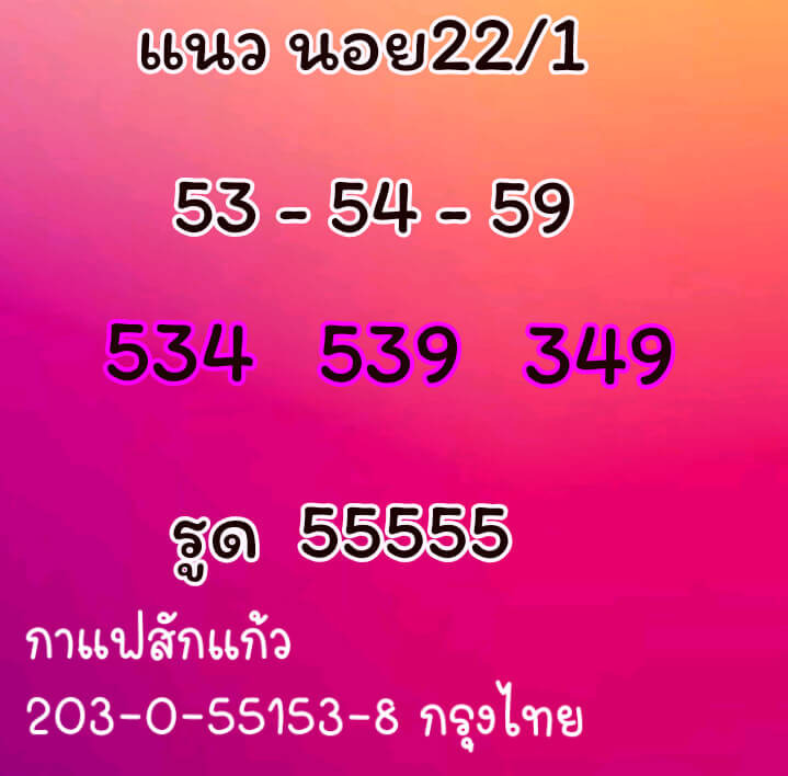 หวยฮานอย 22/1/64 ชุดที่ 9