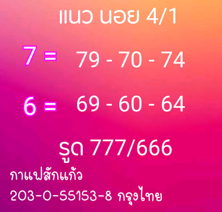 หวยฮานอย 4/1/64 ชุดที่ 9