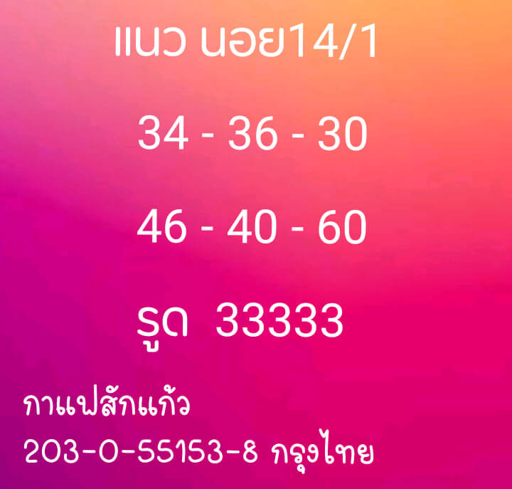 หวยฮานอย 14/1/64 ชุดที่ 1