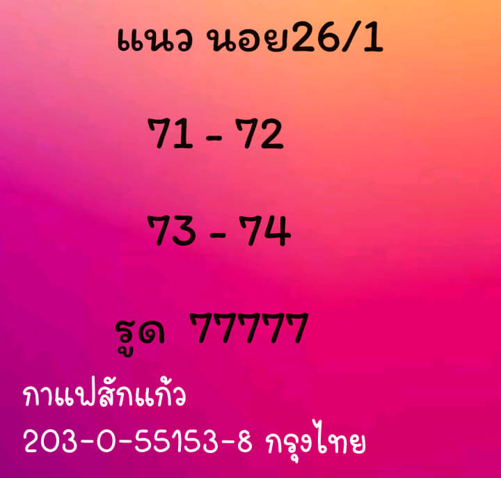 หวยฮานอย 26/1/64 ชุดที่ 1