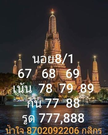 หวยฮานอย 8/1/64 ชุดที่ 2