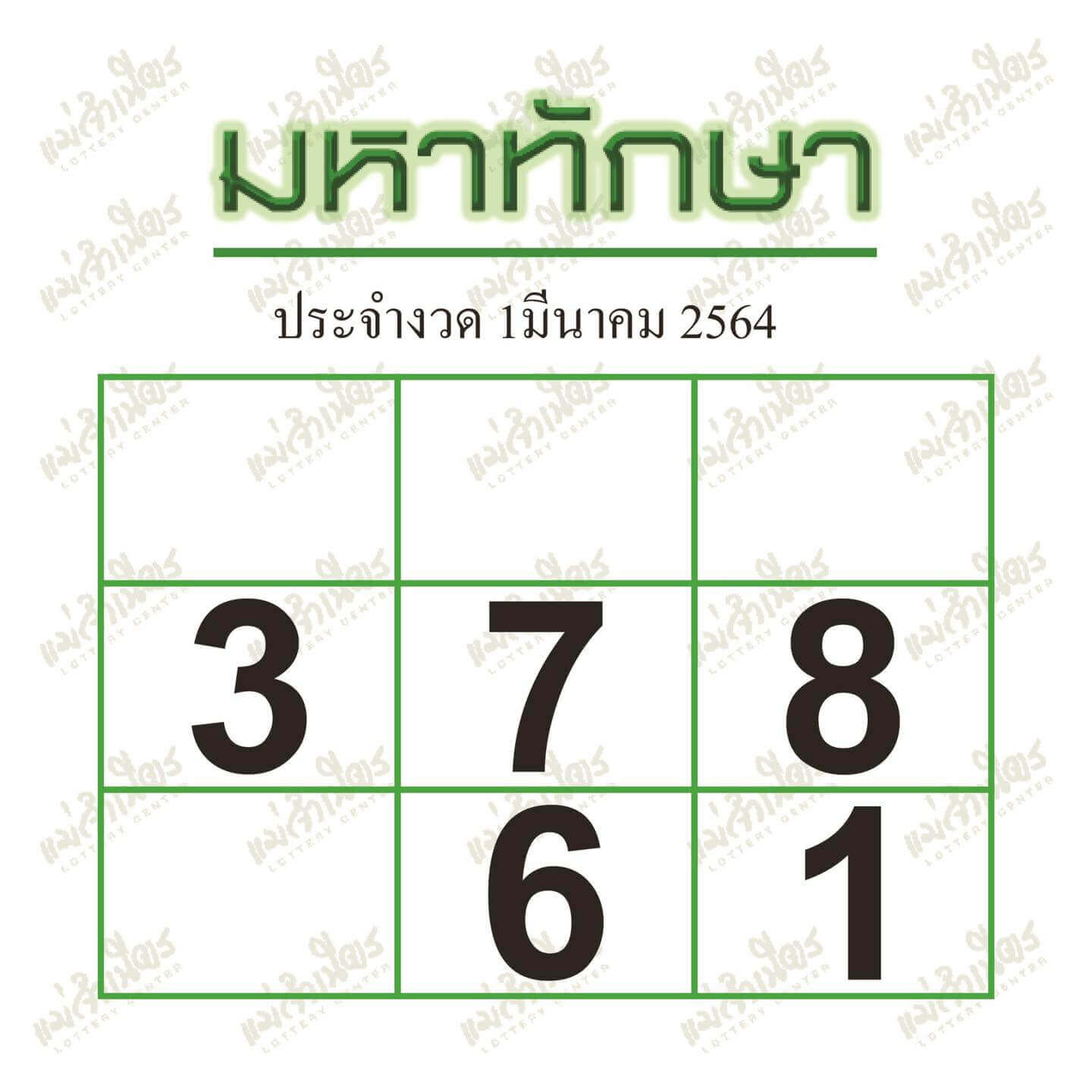 มหาทักษา 1/3/64