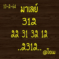 หวยมาเลย์ 10/2/64 ชุดที่ 7