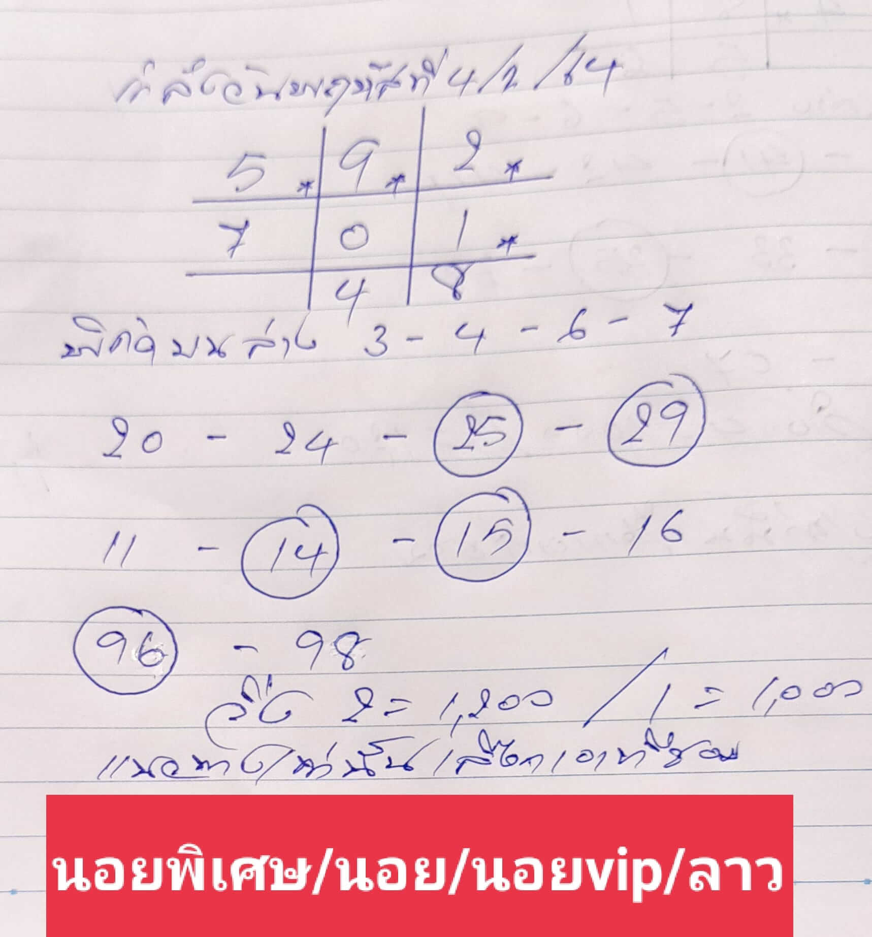 หวยลาว 4/2/64 ชุดที่ 2