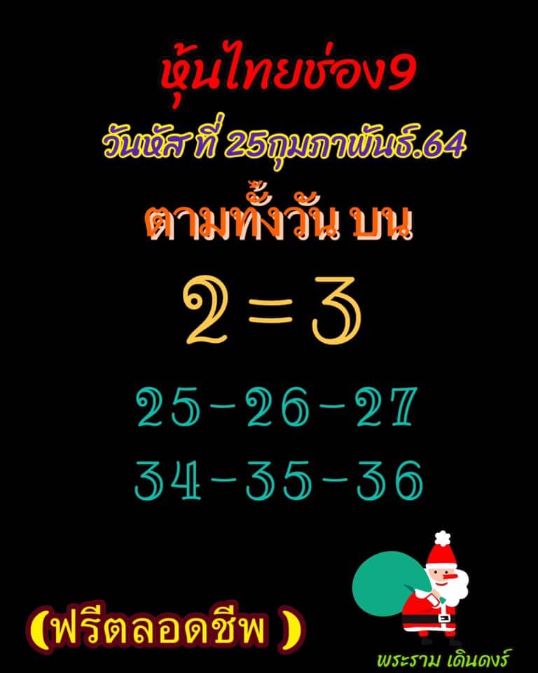 หวยหุ้น 25/2/64 ชุดที่ 7