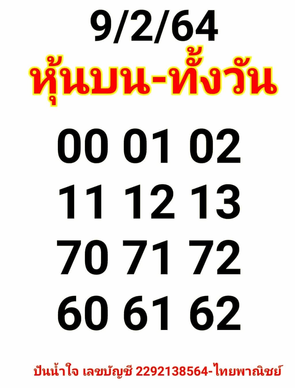 หวยหุ้น 9/2/64 ชุดที่ 10